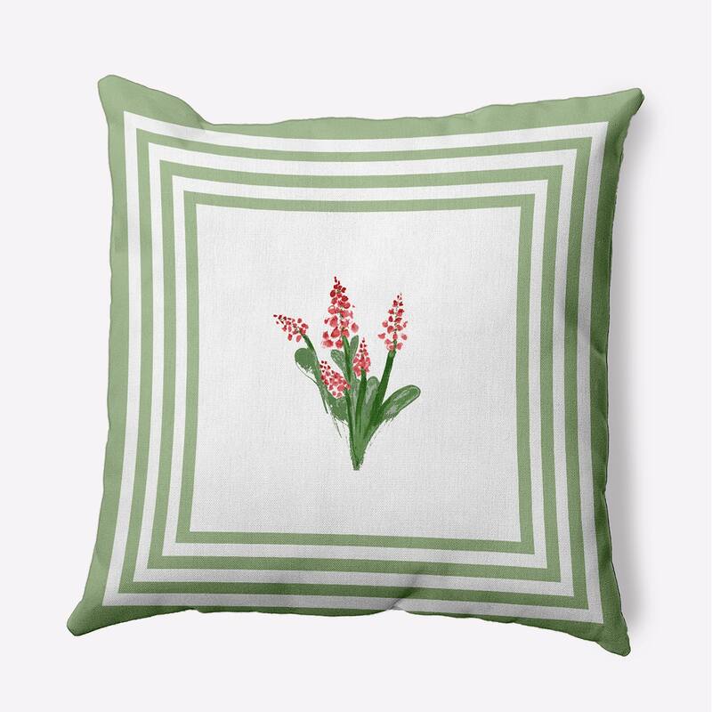Framed Bouquets Decorative Throw Pillow - Fresh Green - 16" x 16"