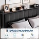 preview thumbnail 7 of 58, Bed Frame with Lift Up Storage, Upholstered Velvet Platform Bed with Storage Headboard
