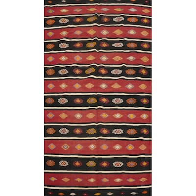 Hand Woven Oriental 100% Wool Carpet Southwestern Tribal Multi-Colored Kilim Area Rug - 10' 0'' X 5' 9''