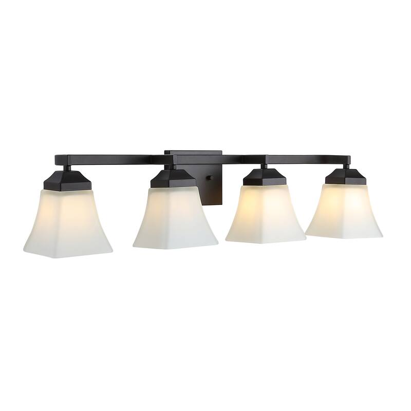 Staunton Iron/Glass Modern Cottage LED Vanity Light, Oil Rubbed Bronze by JONATHAN Y