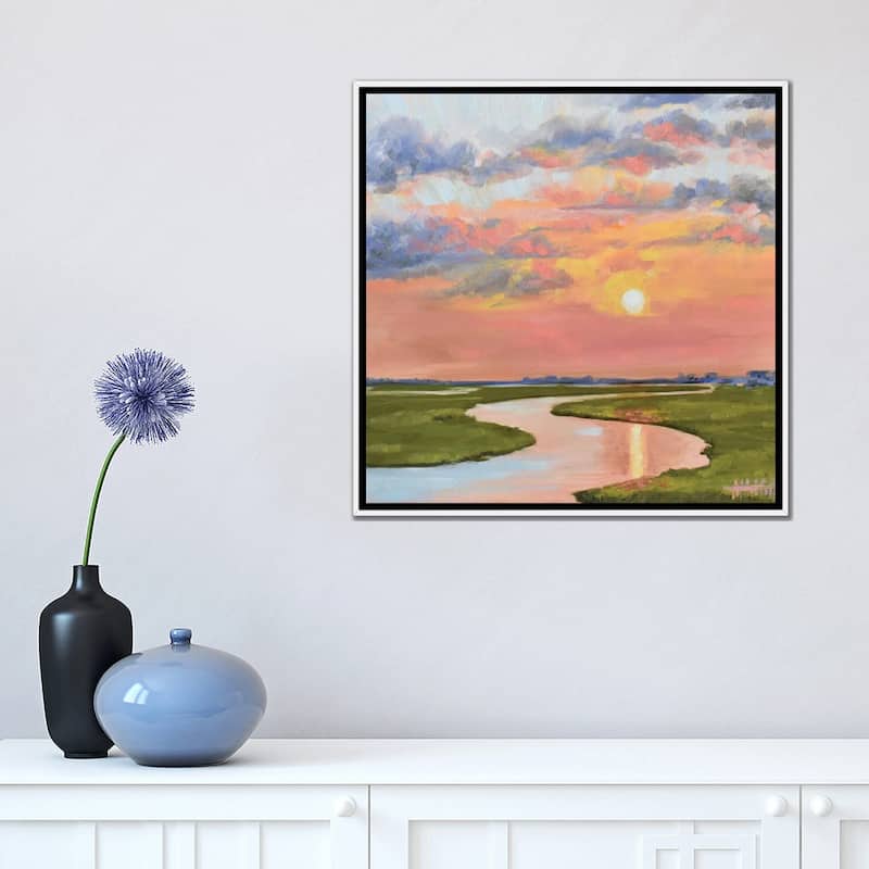 iCanvas "Glassy Waters On The Marsh" by April Moffatt Framed Canvas Print