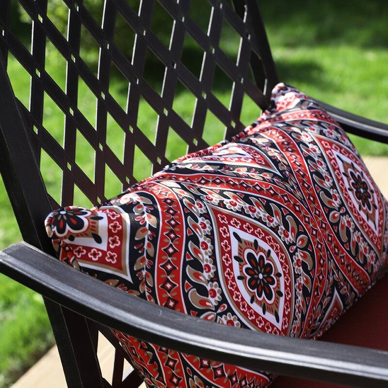 MAISON ARTS 3/5-Piece Patio High Bar Stool Set Rattan Chair Back Cushioned High Bar stool & Steel High Table