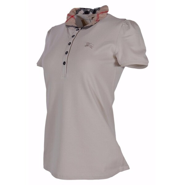 Beige Cotton Nova Check Polo Shirt 