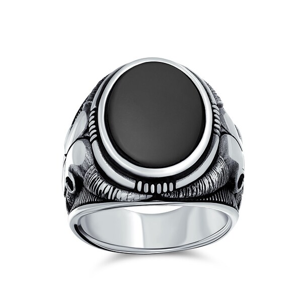 onyx skull ring