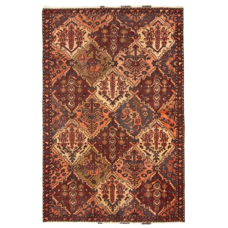 ECARPETGALLERY Hand-knotted Kayseri Vintage Dark Red Wool Rug - 3'7 x 5'7