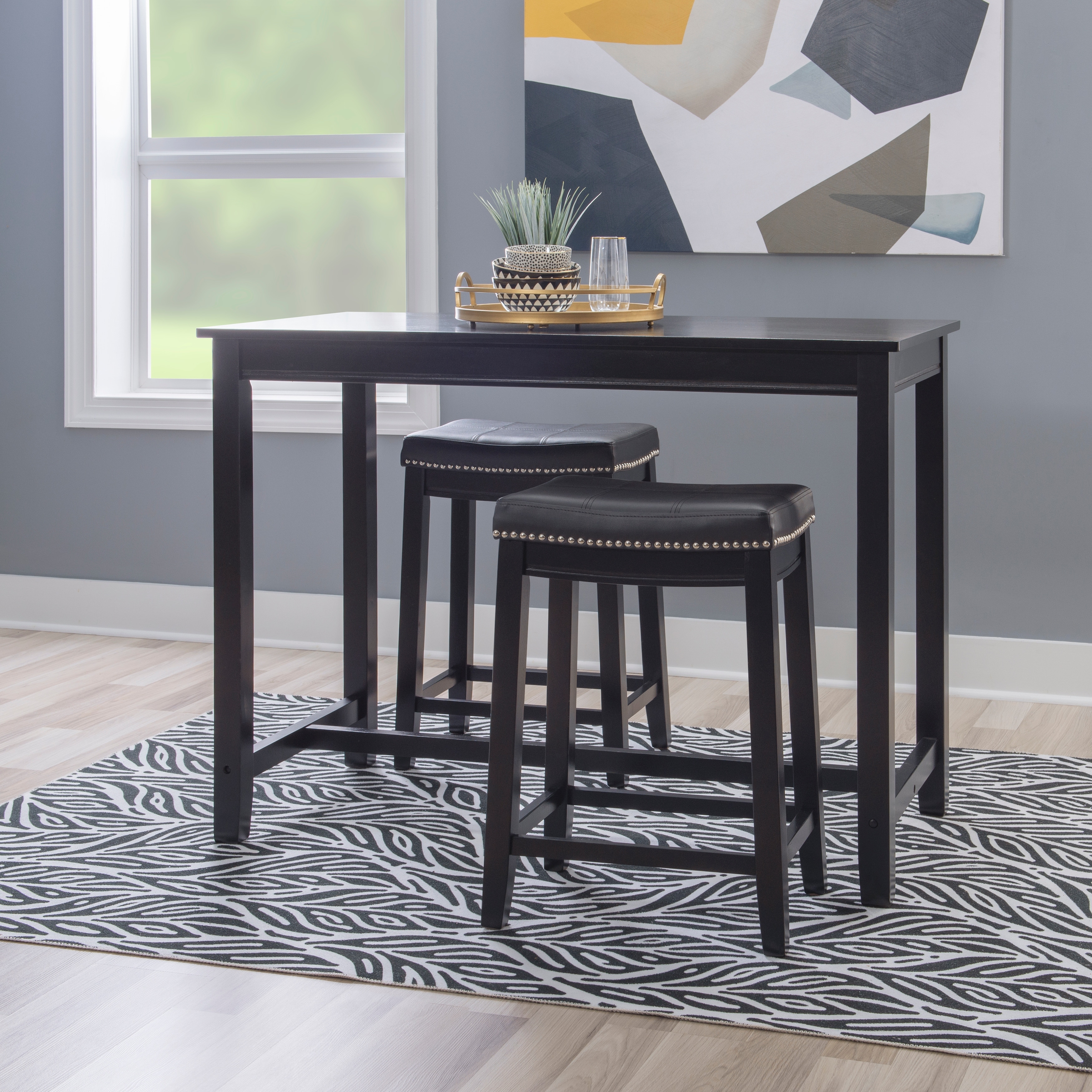 Linon Bridgeport Wooden 3-Piece Counter Height Dining Set