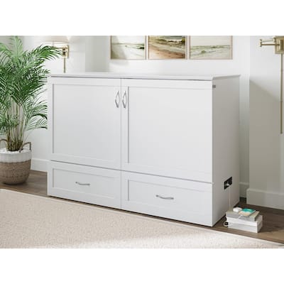 Murphy Bed Chest with Mattress & Charging - Space Saving Folding Bed