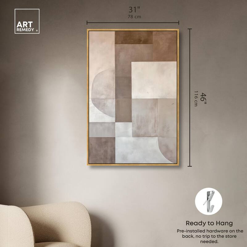 Neutral Tone Blocks II Canvas by Art Remedy