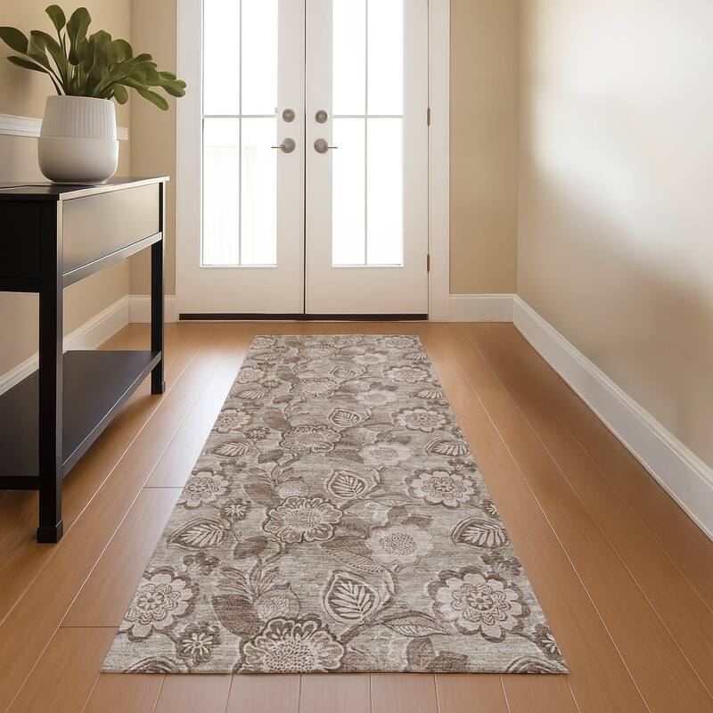 Premium Washable Super Soft Traditional Mayfield Rug - Brown - 2'3" x 7'6"