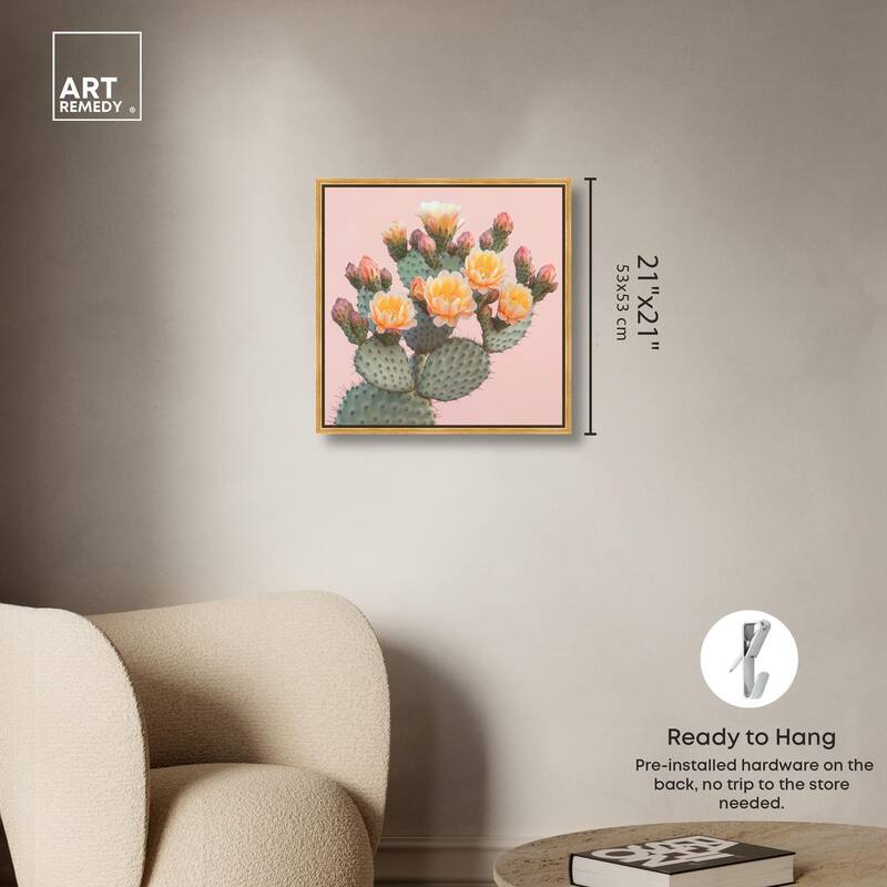 Pink and Prickly Canvas by Art Remedy