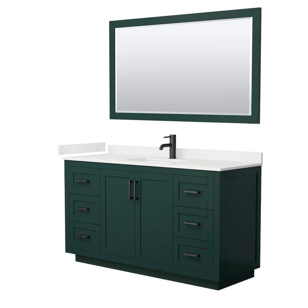 Miranda 60-inch Single Vanity, Quartz Top, 58-inch Mirror