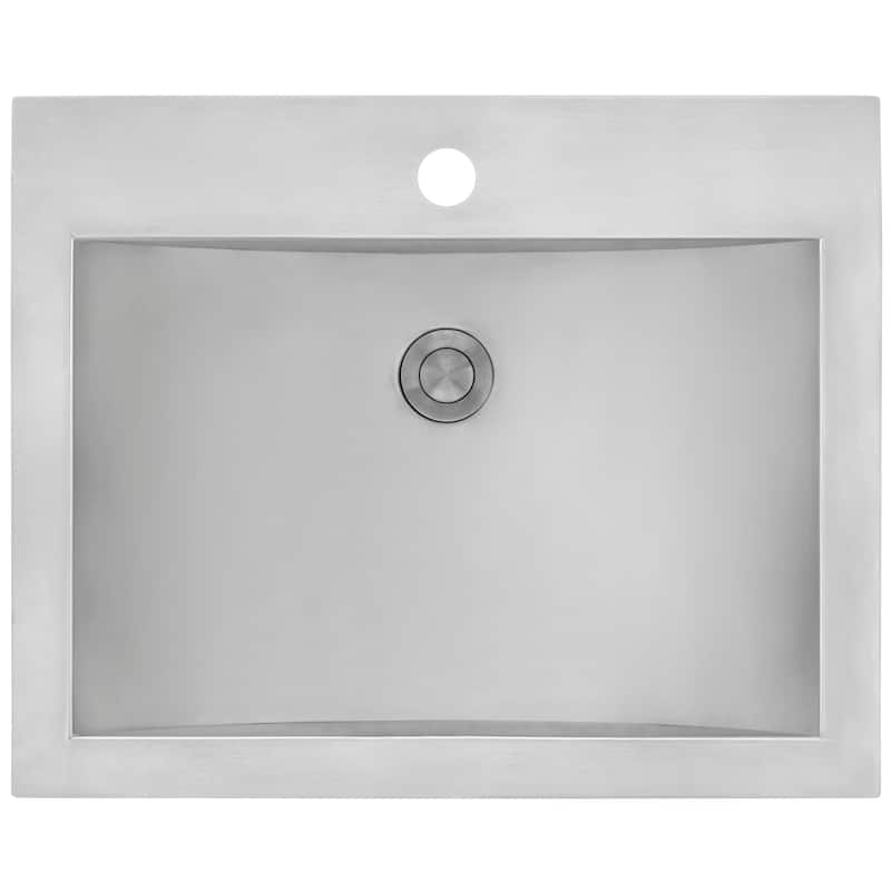 Ruvati 21 x 17 inch Drop-in Topmount Bathroom Sink Brushed Stainless Steel - 21 x 17 - 21 x 17