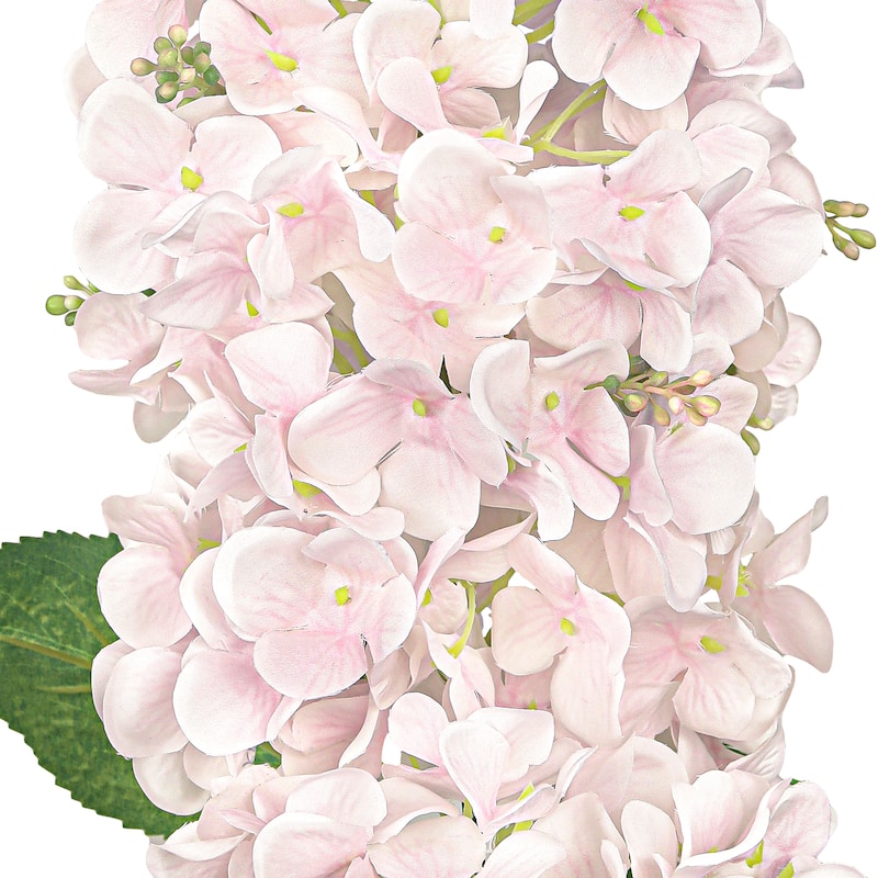 Set of 2 Deluxe Light Pink Artificial Cone Hydrangea Flower Stem Spray 34in - 35" L x 5" W x 5" DP