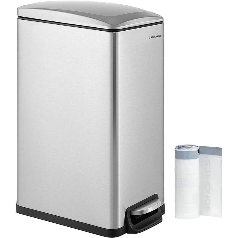 Slim Trash Can, 12.7 Gallon Garbage Can for Narrow Spaces with Soft