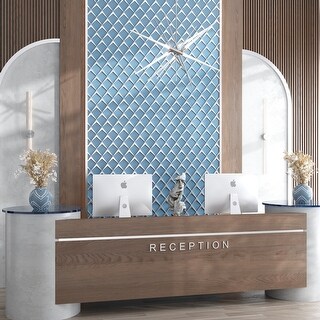 Solace 12x9 Blue Metallic Silver Glass Mosaic Diamond Wall Tile (3.91 ...
