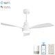 preview thumbnail 91 of 97, Sofucor 48/52 Inch Wood Ceiling Fan with Light and Remote/Smart App Voice Control, Dimmable Lights Included 48-Smart(Remote+APP+Voice Control) - White with White Solid wood Blades