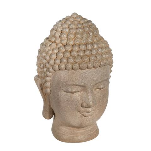 Resin 11.5" Buddha Head, Stone 11.5"H - 7.5" x 7.25" x 11.5"