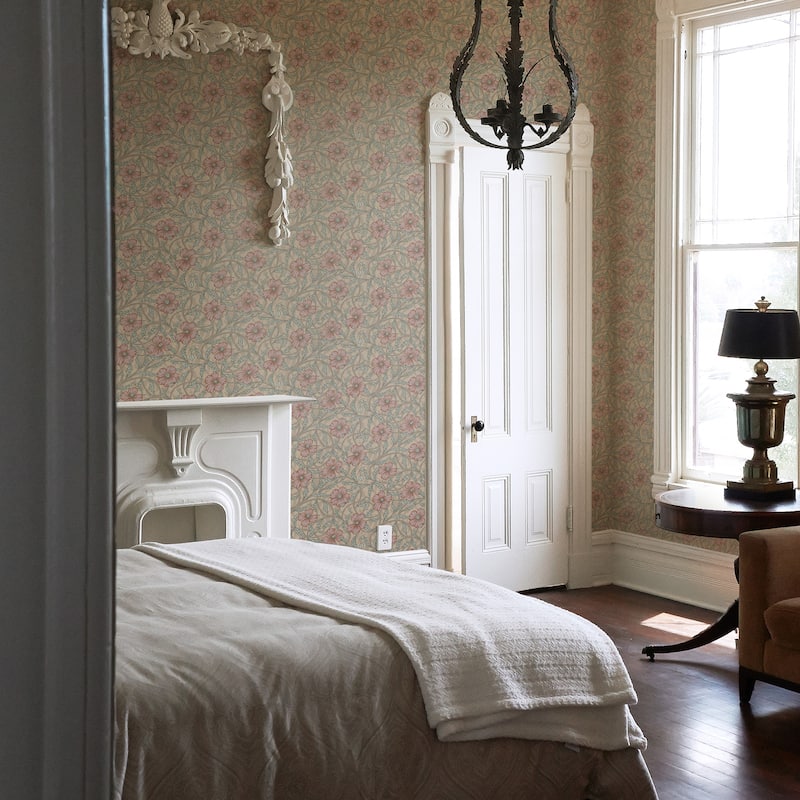 A-Street Prints Imogen Light Brown Floral Wallpaper