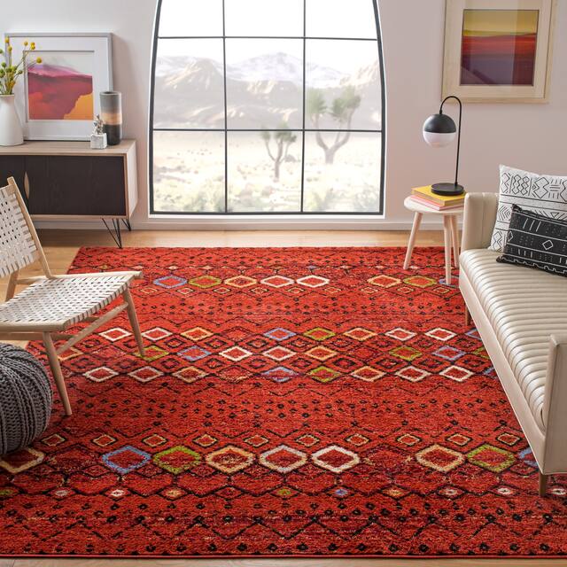 SAFAVIEH Amsterdam Bridget Moroccan Boho Rug - 5'1" x 7'6" - Terracotta/Multi