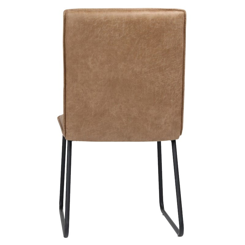 Arden PU Leather Upholstered Dining Chair, Brown (Set of 2)