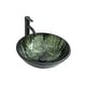 preview thumbnail 19 of 28, Artistic Tempered Glass Vessel Bathroom Sink with Faucet and Pop-up Drain