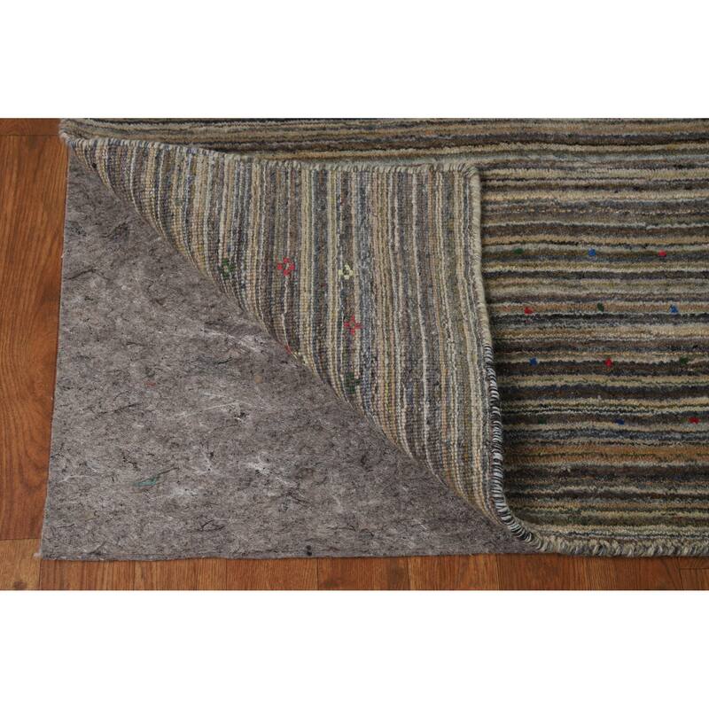 Hand Knotted Oriental 100% Wool Carpet Tribal Animal Pictorial Multi-Colored Gabbeh Area Rug - 9' 10'' X 8' 0''