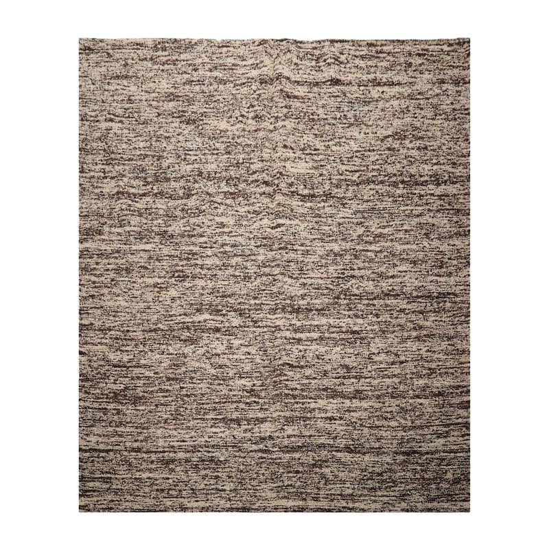 LoomBloom Beige Flatweave Oriental Rug with Hand Woven 100% Wool - 9' 6'' x 11' 7''
