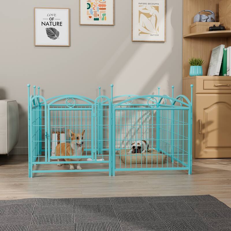 Dog Playpen Indoor 24 inch 8 Panels Metal Dog Pen Pet Dog Fence