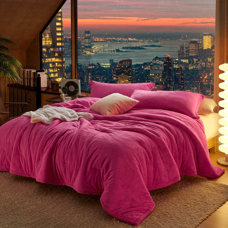 Neon Nights - Coma Inducer® Oversized Comforter Set - Neon Pink - Oversized Queen
