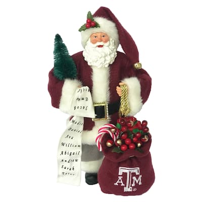 12 inch Texas A&M Santa - red