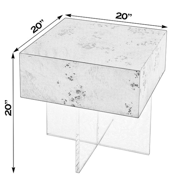 Corsica 20 in. W Square Acrylic Side Table