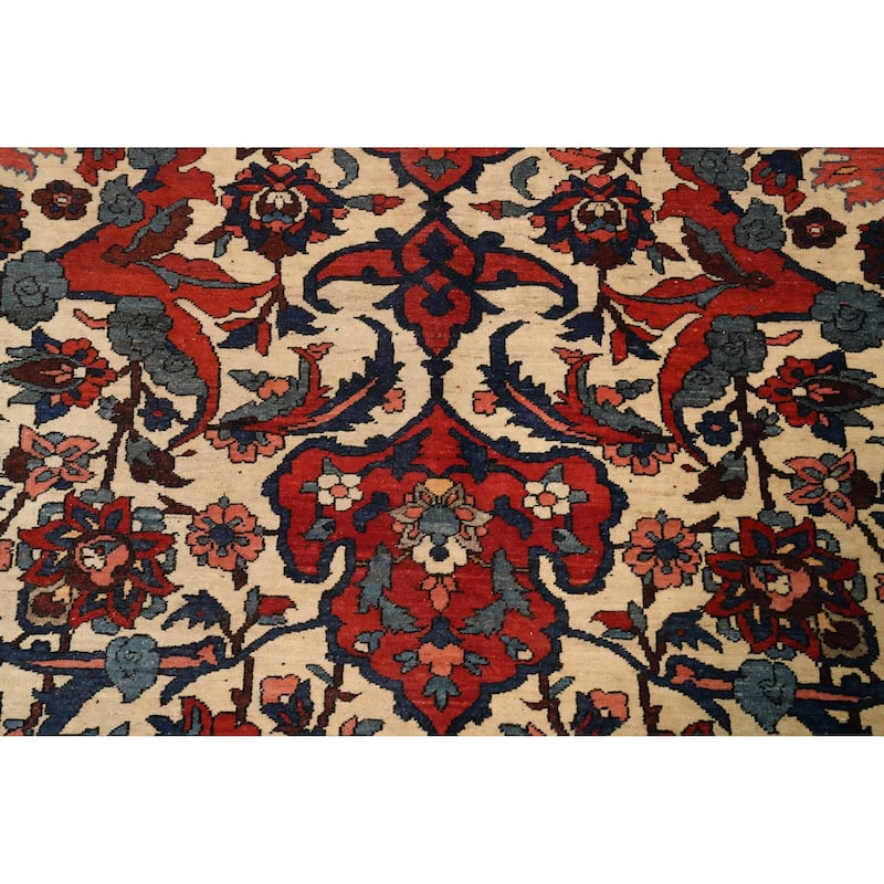 Hand Knotted Oriental 100% Wool Carpet Traditional Floral Beige & Ivories Bakhtiari Area Rug - 14' 7'' X 10' 5''