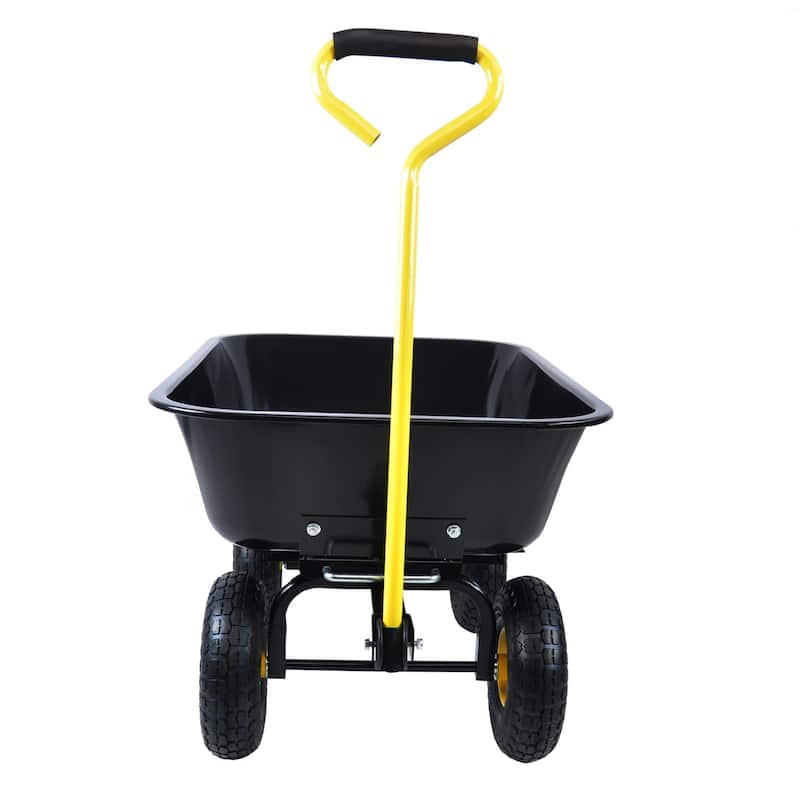 Garden Folding Cart/ Dump Truck with Steel Frame, 10 inches Pneumatic Tires