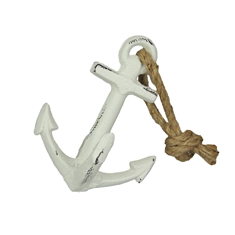 Set Of 2 Cast Iron Ship Anchor Bookends Nautical Home Decor Sculptures - 4.75 X 4.5 X 3.25 inches