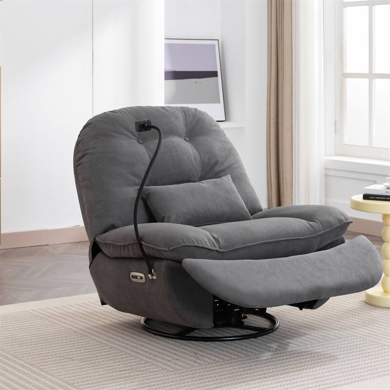 Power Recliner Swivel Glider USB Charger with Bluetooth Music Player