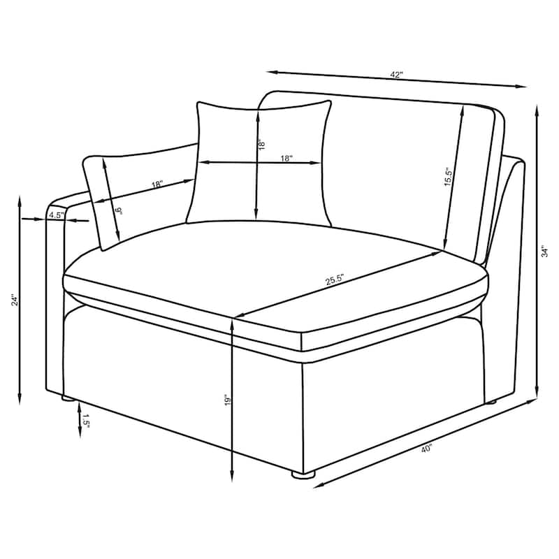Hobson 5-Piece Upholstered Modular Sectional Sofa