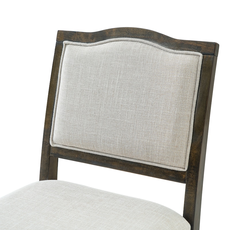 Counter Height Bar Stools Set of 2, Armless Bar Chair with Ergonomic Backrest and Rubber Wood Frame for Kitchen Island