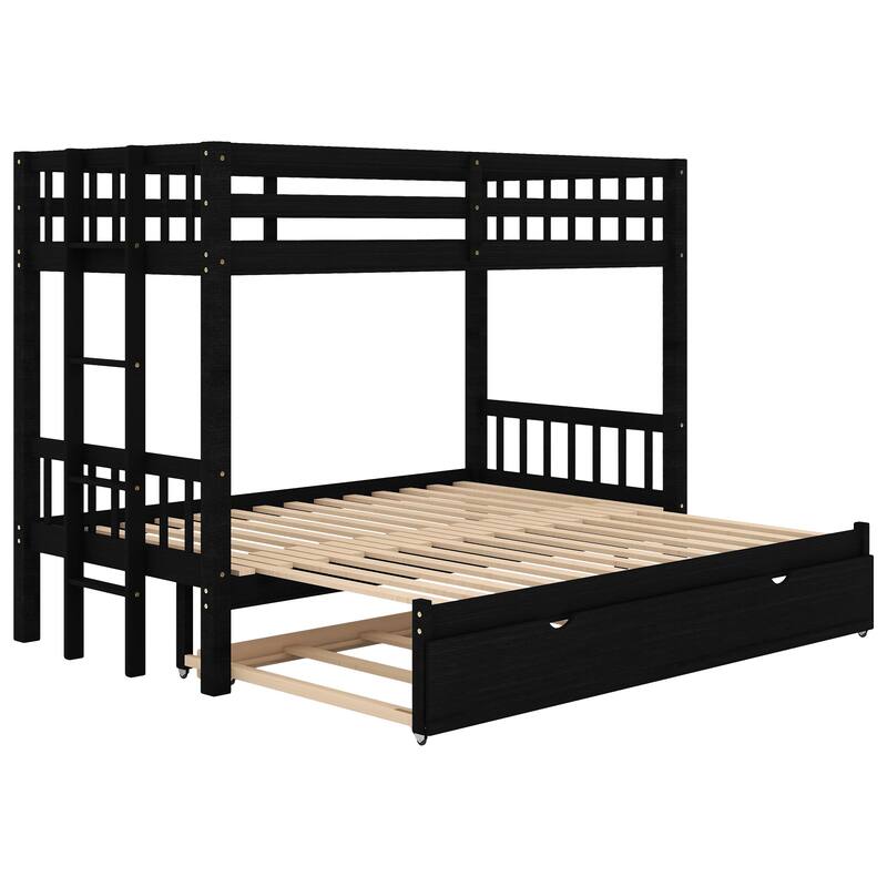 Twin over Pull-Out Bunk Bed with Trundle and Stairway