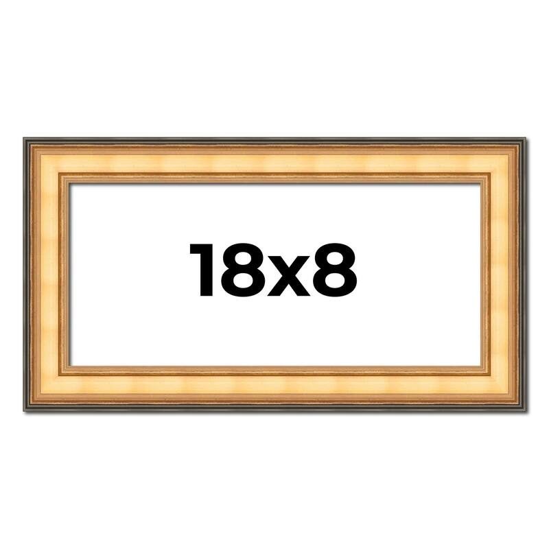 18x8 Frame Gold Plein Aire Solid Wood Picture Frame Width 2 Inches |
