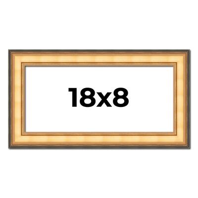 18x8 Frame Gold Plein Aire Solid Wood Picture Frame Width 2 Inches |