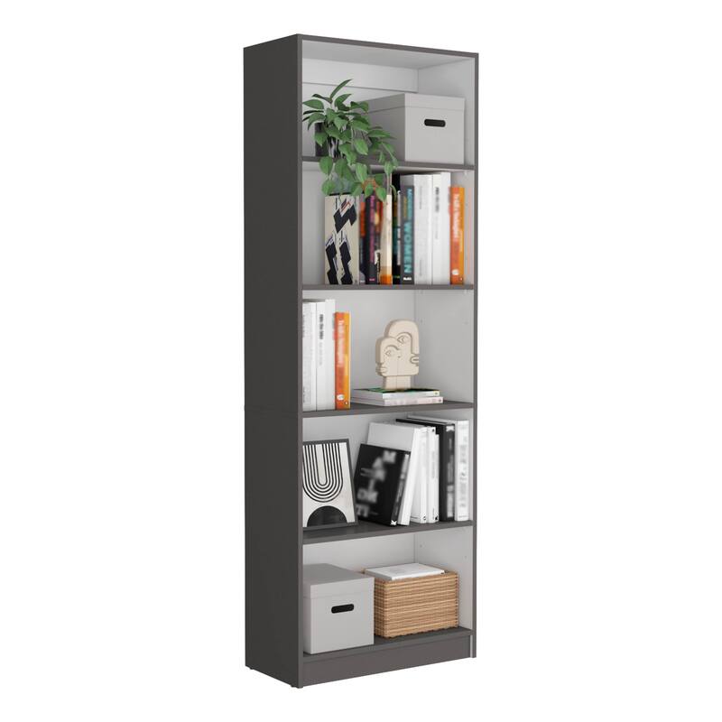 2 Piece Home Bookcase Set, 49" Wide with 8 Shelves and Double Door Cabinet, Living Room Set