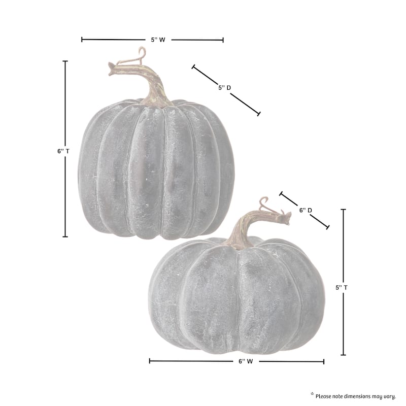 6" Waterproof Weathered Pumpkin Set of 2