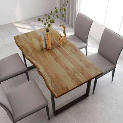 Dining Table 63"x31.5"x29.9" Solid Acacia Wood