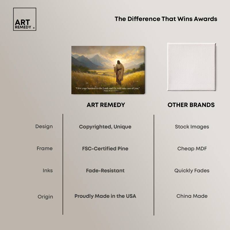 Give Your Burdens Canvas by Art Remedy, Gallery Wrapped
