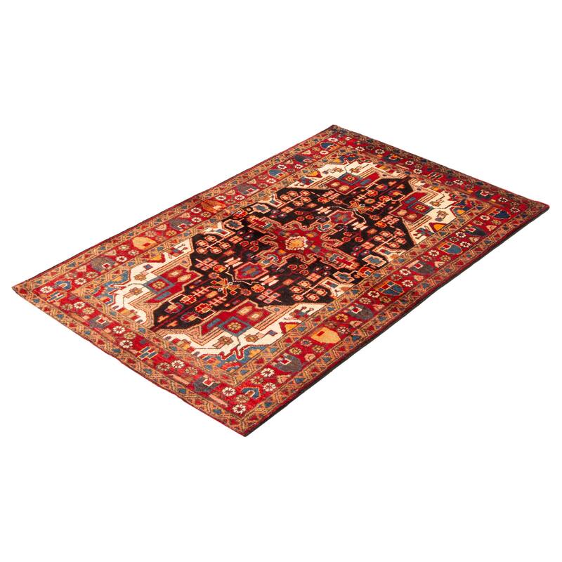 ECARPETGALLERY Hand-knotted Anadol Black Wool Rug - 4'2 x 6'9