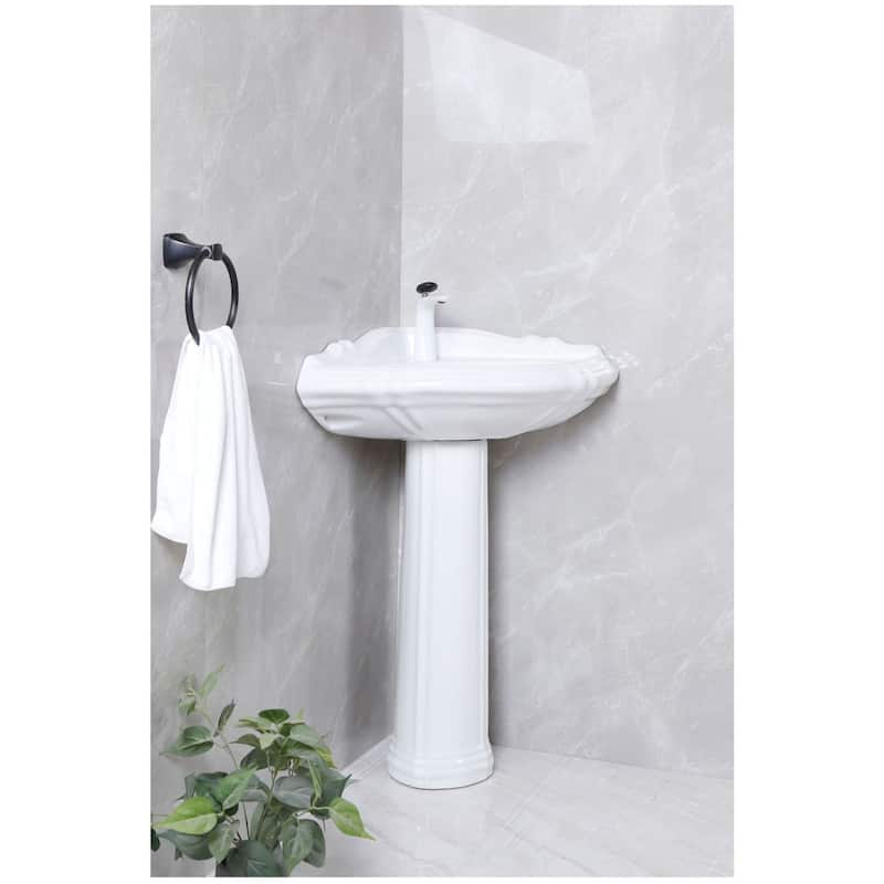 Kingston Brass VPB2710-V-SET Venus 26-3/4" Corner Ceramic Pedestal