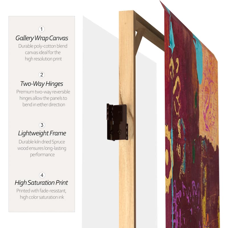 India-inspired Double-sided Canvas Room Divider