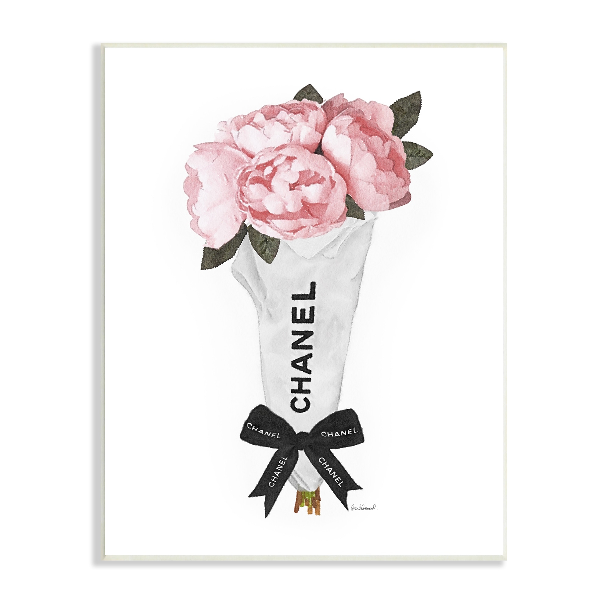 CHANEL No 5, glass vase, CHANEL, peonies, roses, shabby chic
