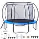 preview thumbnail 1 of 9, Trampoline, Trampoline with Enclosure Net, Ladder, and Curved Pole, Heavy Duty Trampoline with Jumping Mat 12FT  400 lbs capacity