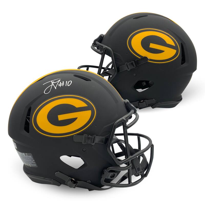 Jordan Love Autographed Green Bay Packers Signed Eclipse Full Size Authentic Football Helmet Beckett COA - 8 x 10